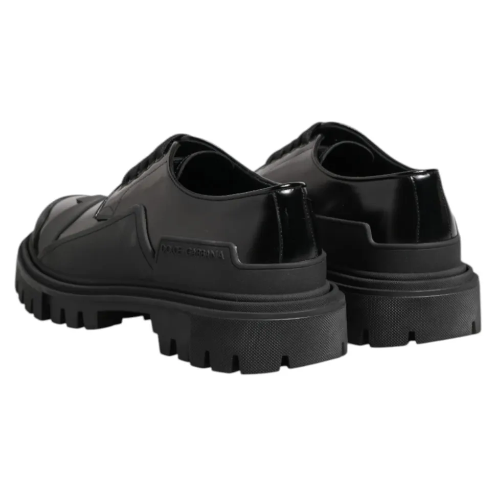 Patent Leather Trekking Derby Shoes