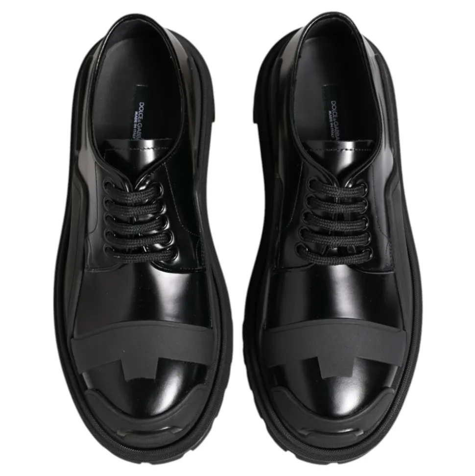 Patent Leather Trekking Derby Shoes