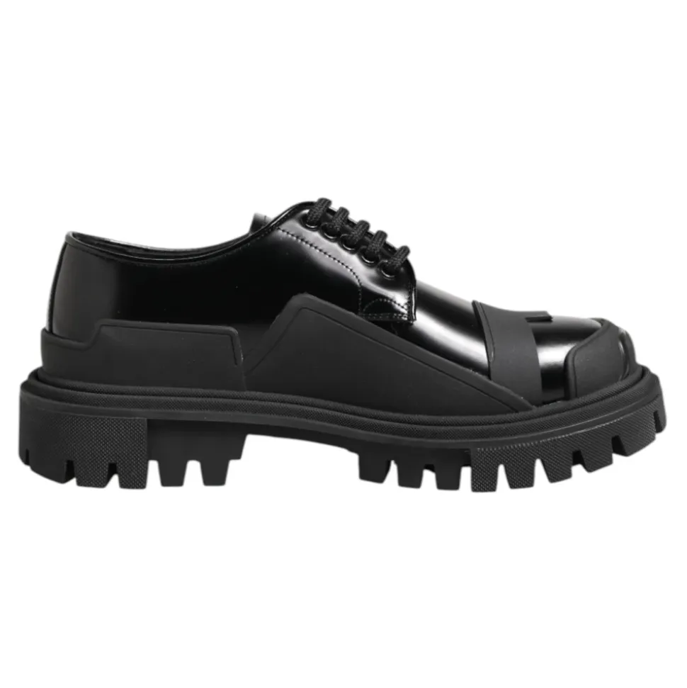 Patent Leather Trekking Derby Shoes
