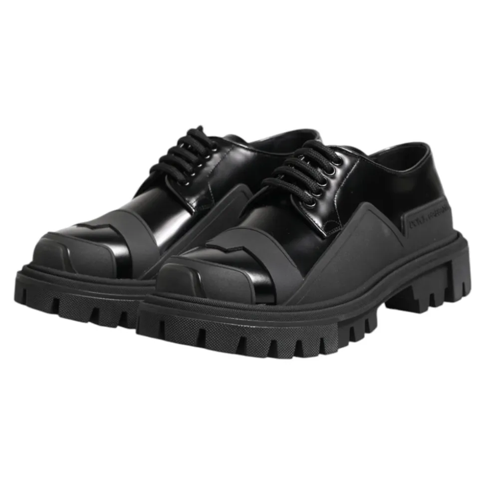Patent Leather Trekking Derby Shoes