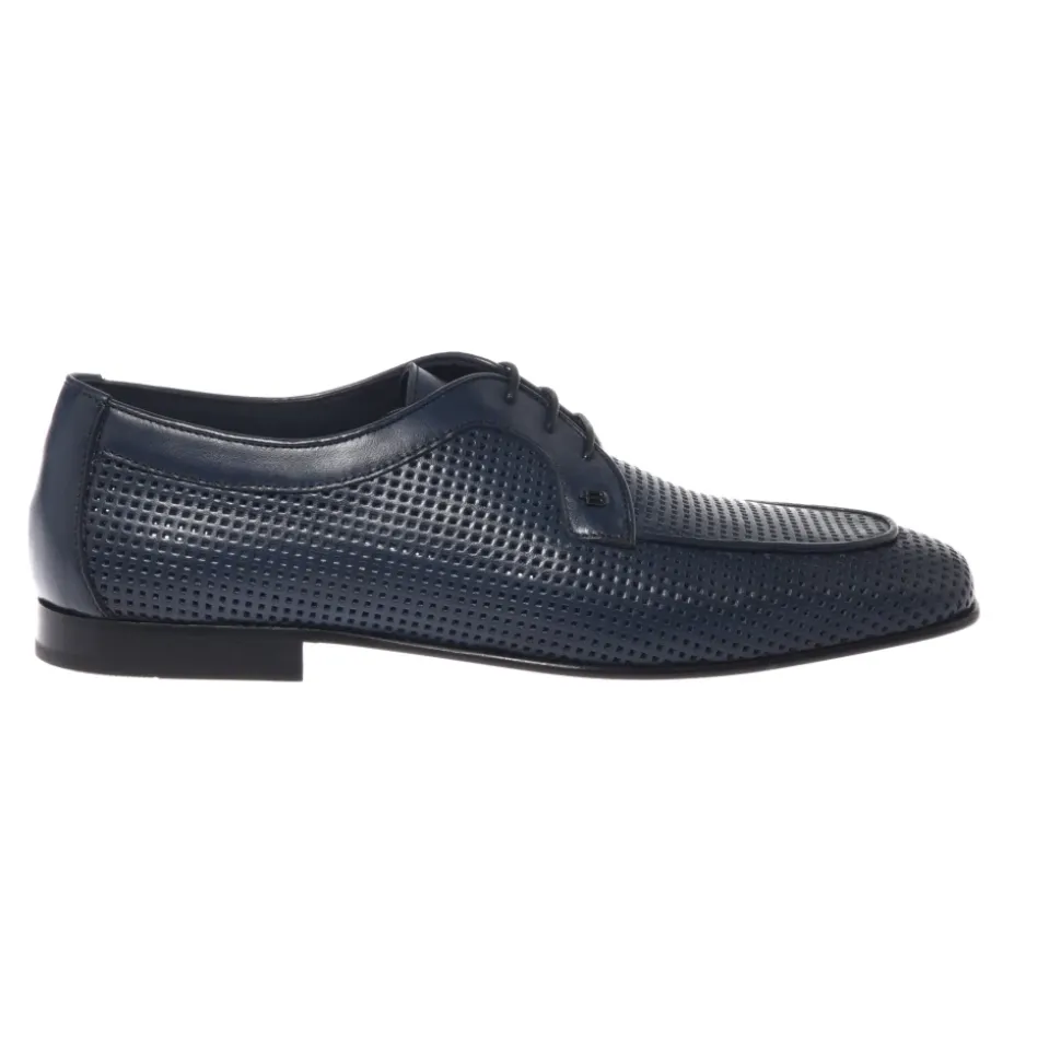 Perforated Leather Lace-up Shoes