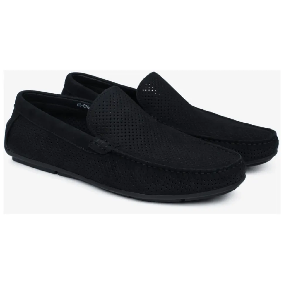 Perforated Nubuck Loafers