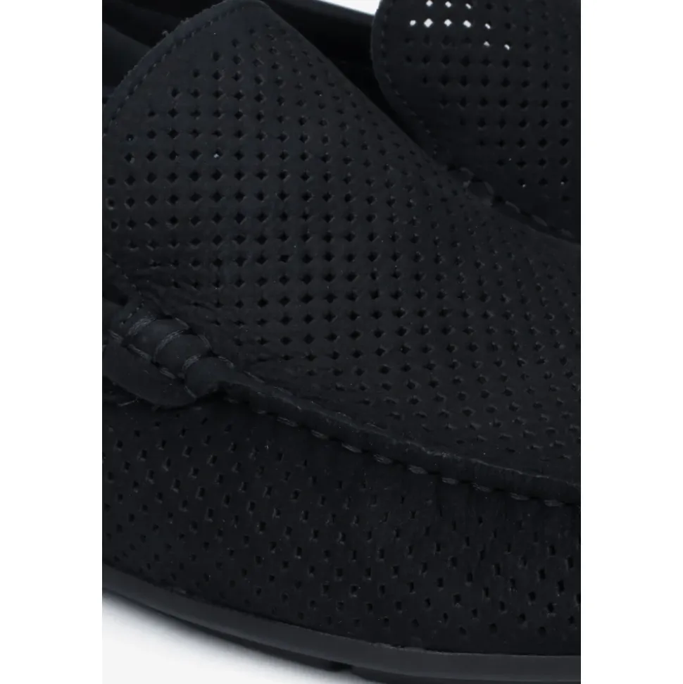 Perforated Nubuck Loafers