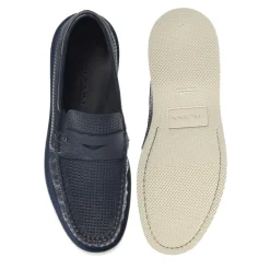 Perforated Tumbled Leather Loafer