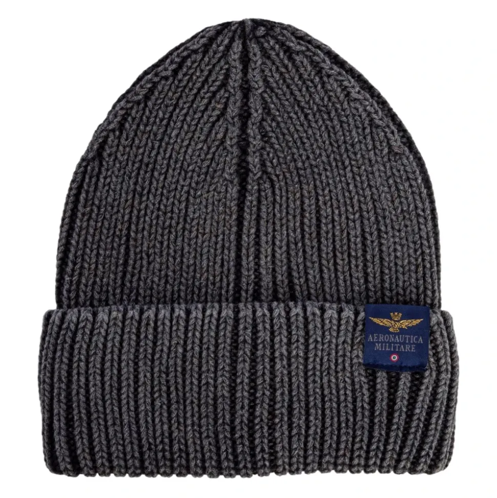 Pigment-Dyed Cotton Beanie Hat Grey