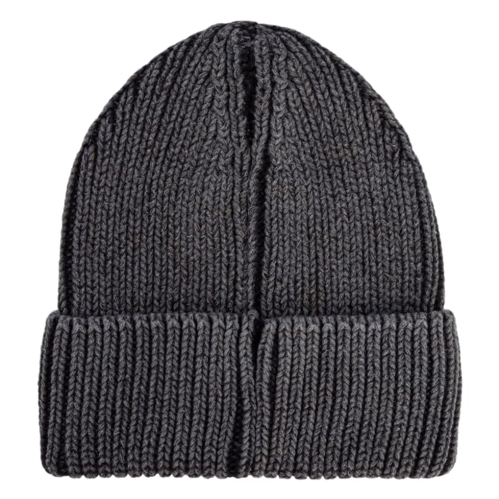Pigment-Dyed Cotton Beanie Hat Grey