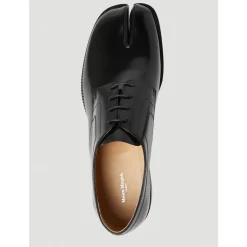Polished Leather Tabi Lace-Up Shoes