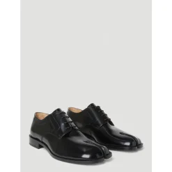 Polished Leather Tabi Lace-Up Shoes