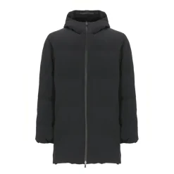Quilted Black Down Jacket with Hood