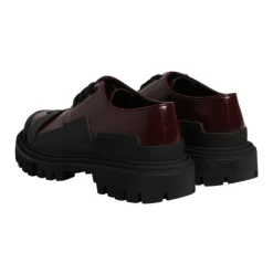 Red Leather Lace Up Dress Shoes
