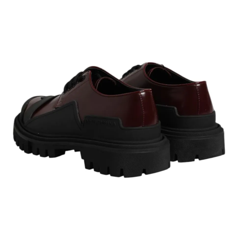 Red Leather Lace Up Dress Shoes