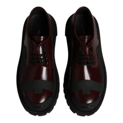 Red Leather Lace Up Dress Shoes