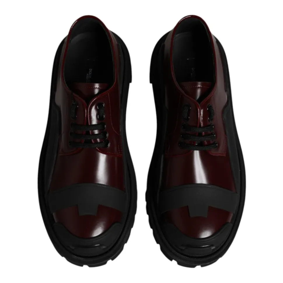 Red Leather Lace Up Dress Shoes