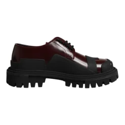 Red Leather Lace Up Dress Shoes