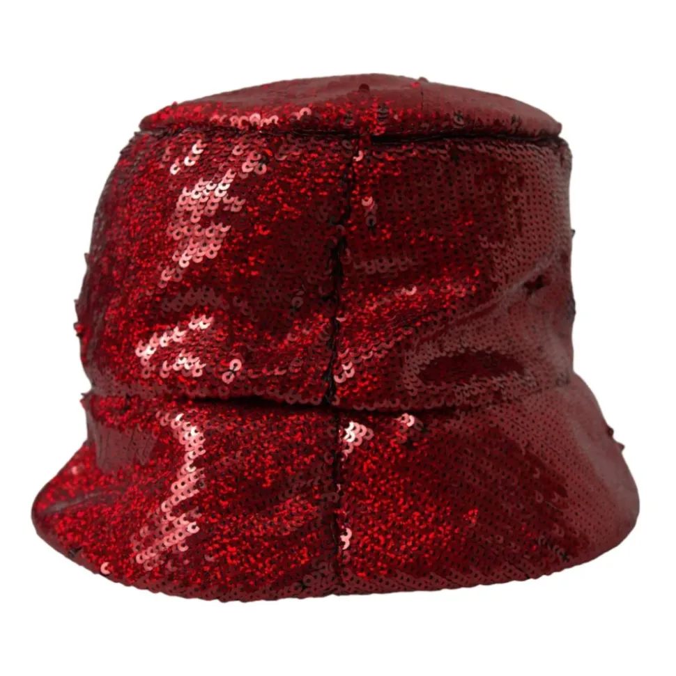 Red Sequined Bucket Hat