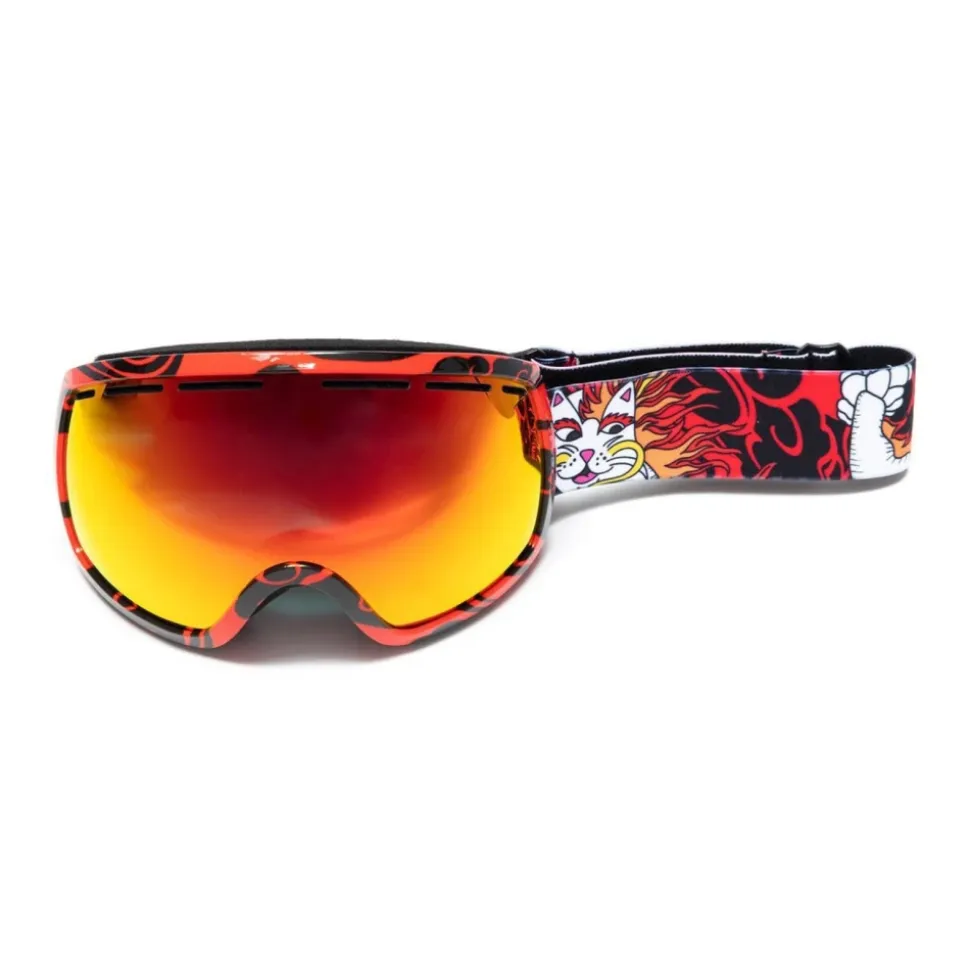 Red Snow Goggles Anti-scratch Lenses