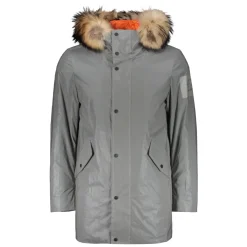 Reflective Hooded Parka with Bear Fur