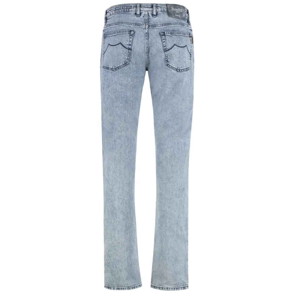 Regular Fit Jeans with Leather Logo