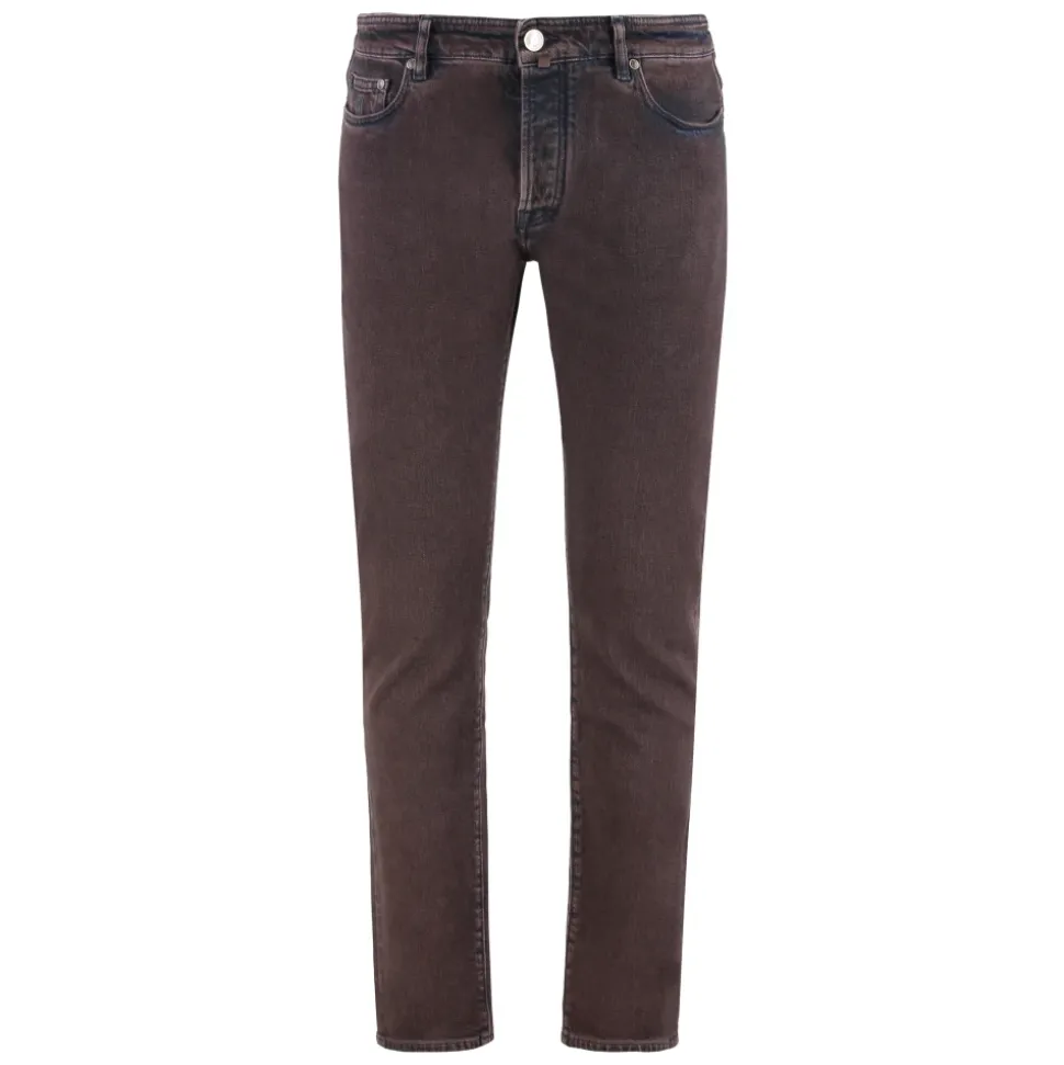 Regular Fit Jeans with Leather Logo