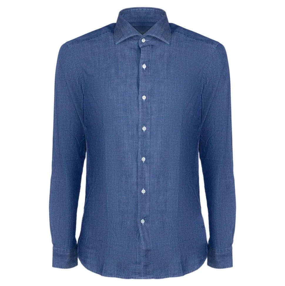 Regular Fit Stone Washed Denim Shirt