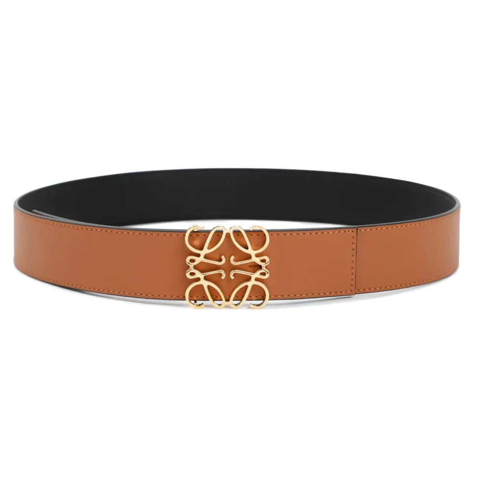 Reversible Anagram Belt in Tan Black Gold