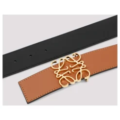 Reversible Anagram Belt in Tan Black Gold