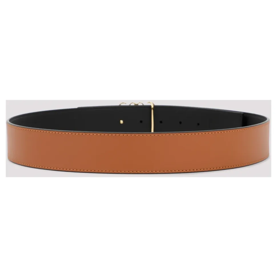 Reversible Anagram Belt in Tan Black Gold