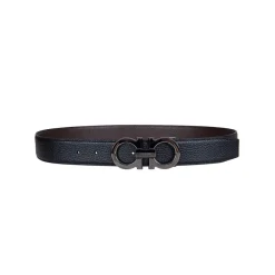 Reversible Gancini Leather Belt