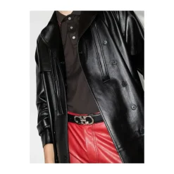 Reversible Leather Belt with Gancini Buckle