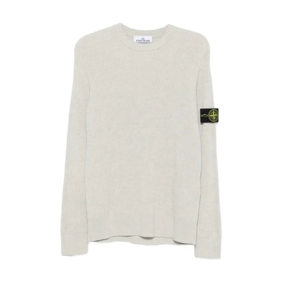 Ribbed Knit Logo-patch Sweater