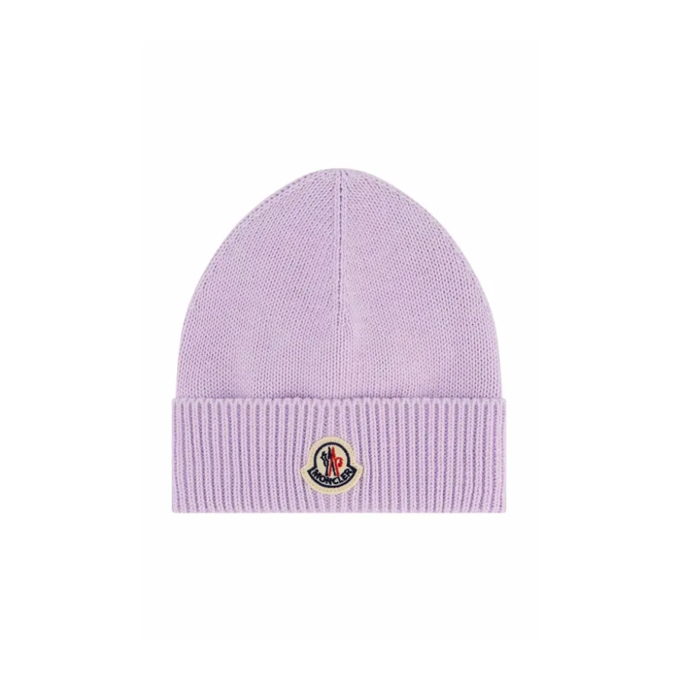 Ribbed Logo-Patch Beanie