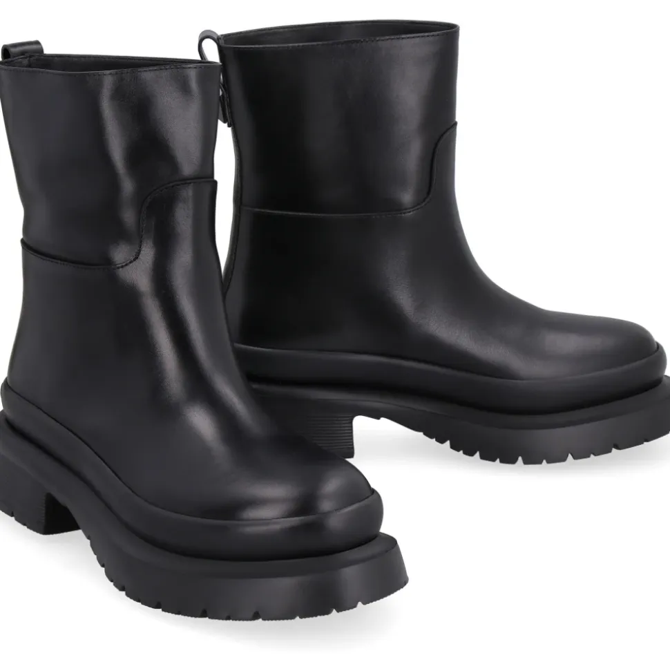 Roman Stud Leather Biker Boots