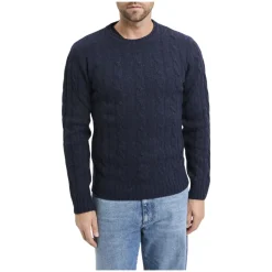 Round-neck Cable-rib Sweater
