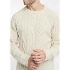 Round-neck Knit with Cable Stitch