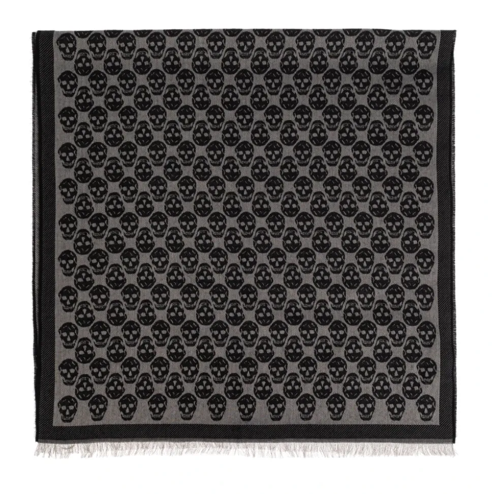 Scarf with a distinctive skull motif
