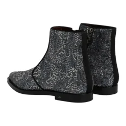 Sequined Chelsea Boots with Zipper Closure