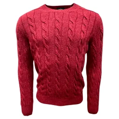 Shetland Cable Knit Sweater, Red