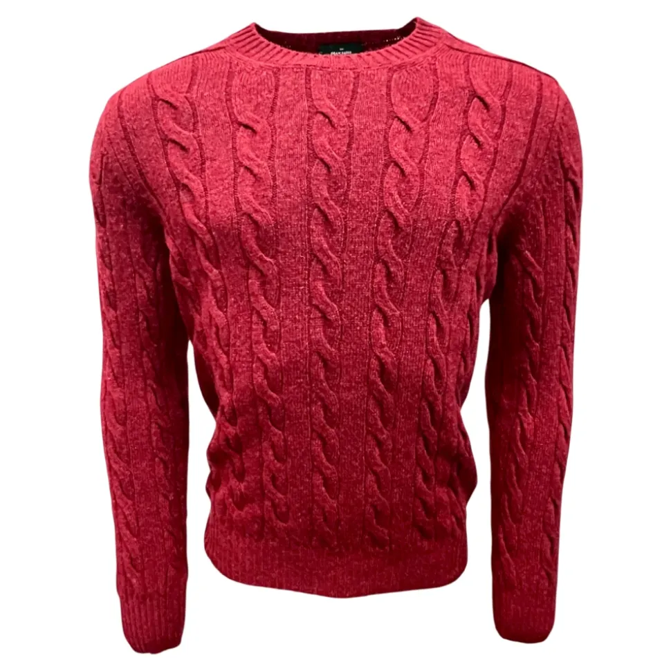 Shetland Cable Knit Sweater, Red