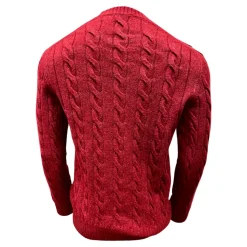 Shetland Cable Knit Sweater, Red