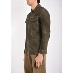 Shirt-collar Leather Jacket