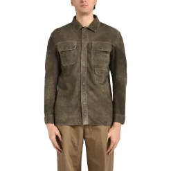 Shirt-collar Leather Jacket