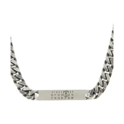 Signature Numbers Chain Necklace Silver