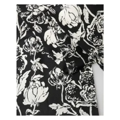 Silk Floral Print Fringe Scarf
