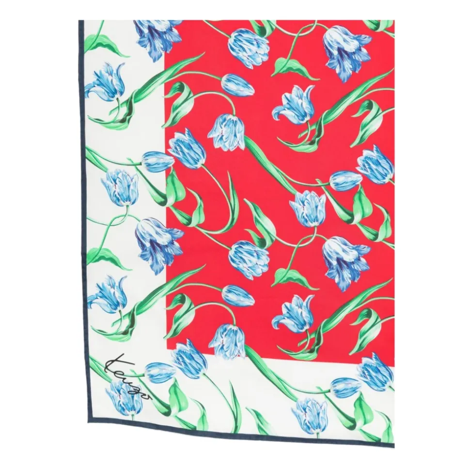 Silk Floral Square Scarf