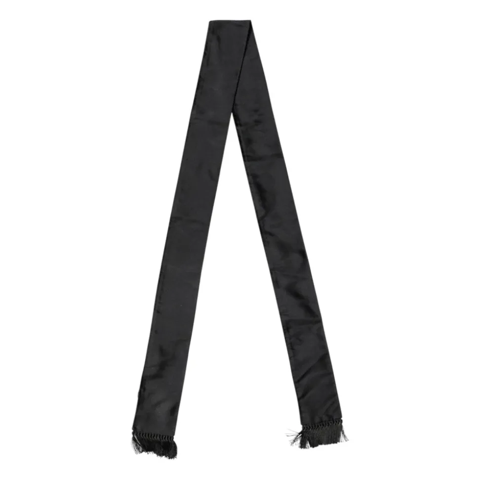 Silk Fringed Neck Wrap Foulard Scarf