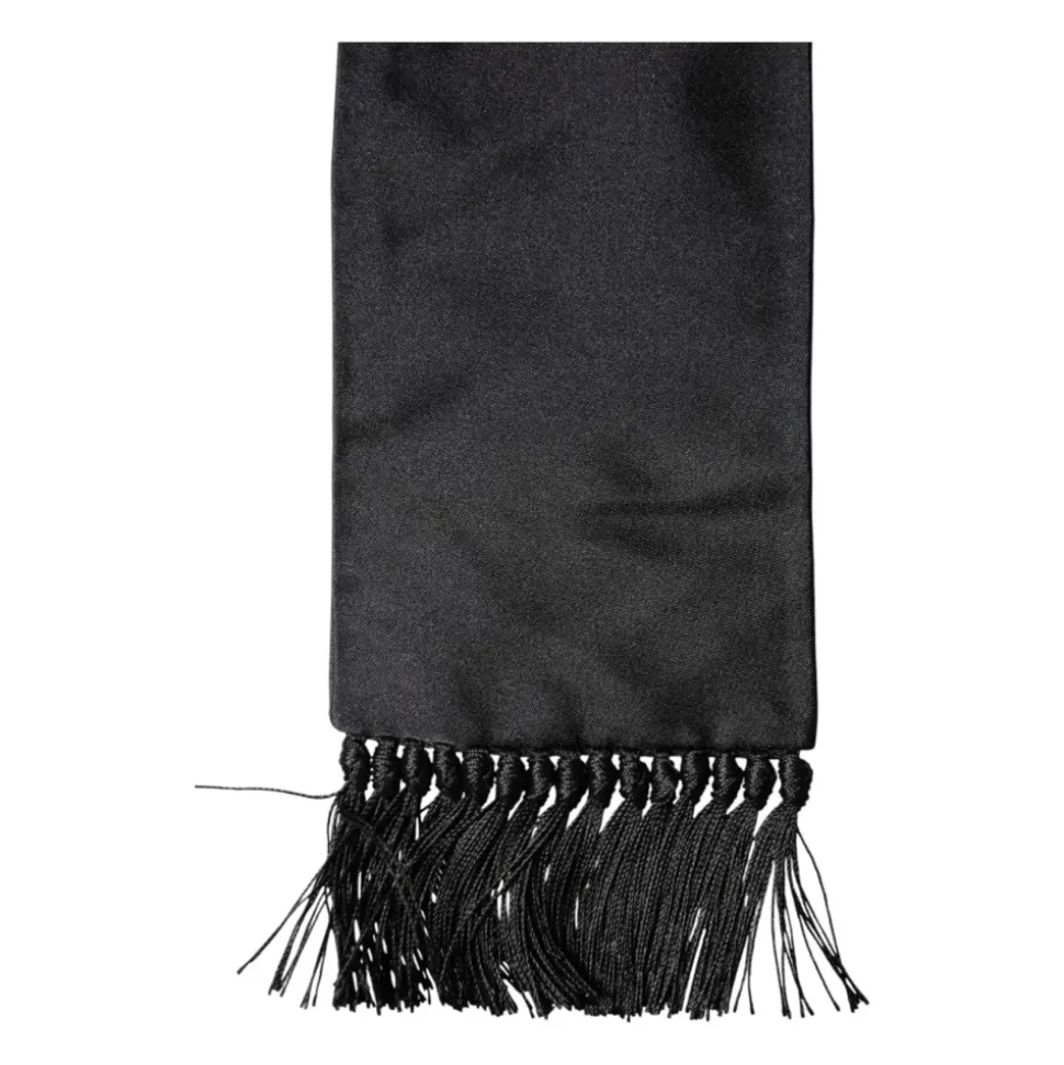 Silk Fringed Neck Wrap Foulard Scarf