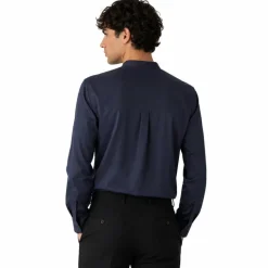 Silk Mandarin-Collar Shirt