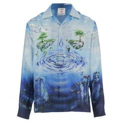 Silk Shirt with Graphic Print