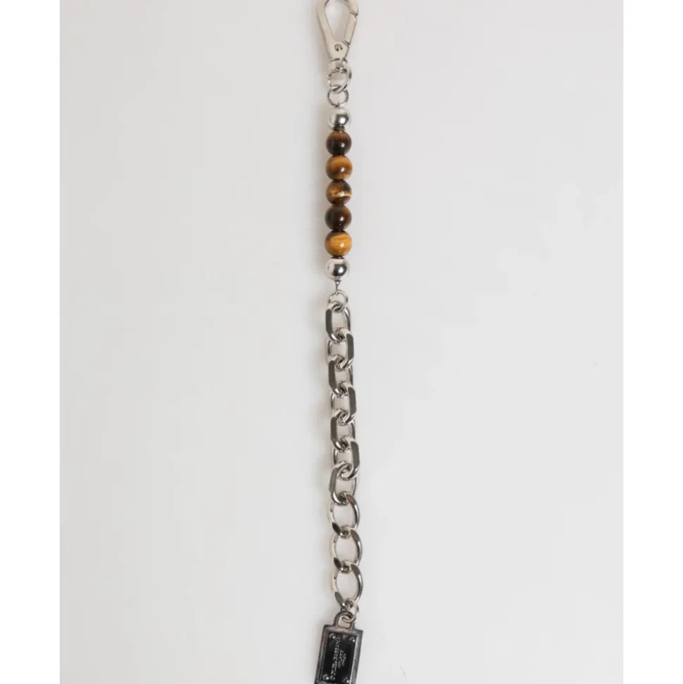 Silver Chain Beaded Men's Bracelet