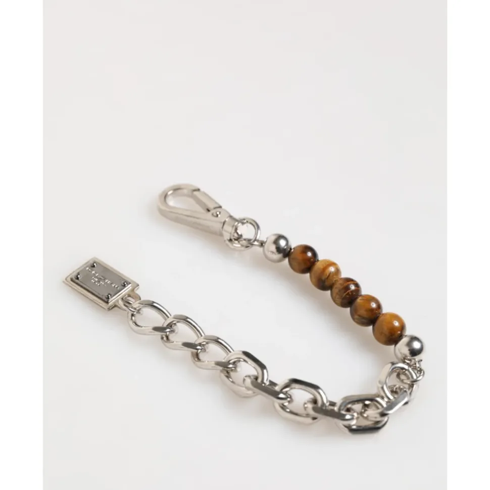 Silver Chain Beaded Men's Bracelet